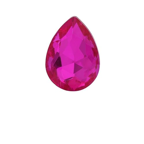 NingPower 150 Stück Tropfenförmige Glas Strasssteine Künstliche Kristallsteine Mit Spitzer Unterseite für Kunsthandwerksprojekte, Nähzubehör, Rosenrot, 10mm × 14mm von NingPower