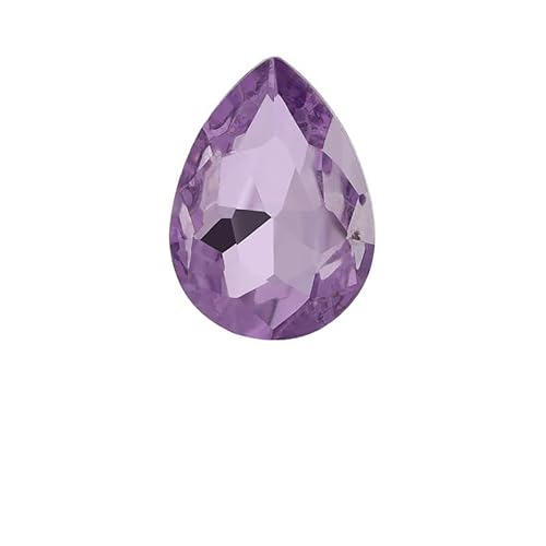 NingPower 150 Stück Tropfenförmige Glas Strasssteine Spitze Unterseite Künstliche Kristallsteine für Kunsthandwerksprojekte, Nähzubehör, Lila, 4mm × 6mm von NingPower
