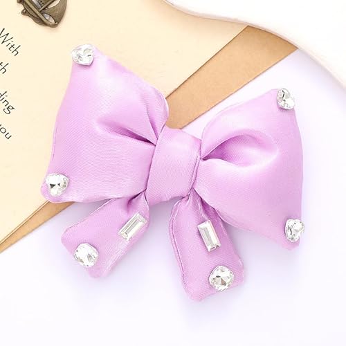 NingPower 2 Stück Strass Deko Schleifen Süßer Schleife für Basteln, Nähen, Haarspangenherstellung, Bekleidungsaccessoires, Lila NingPower 2 Stück Strass Deko Schleifen Süßer Schleife für Basteln, Nähen, Haarspangenherstellung, Bekleidungsaccessoires, Lila von NingPower
