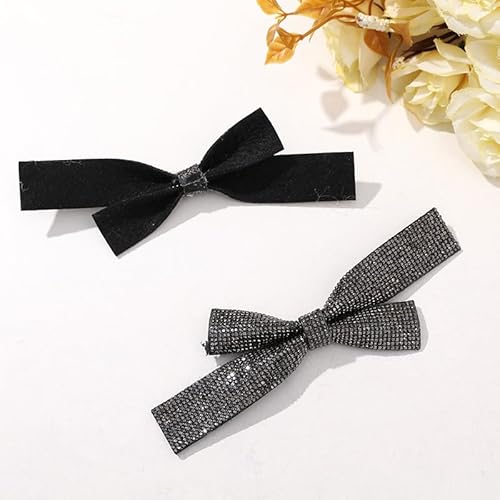 NingPower 2 Stück Strass Schleifen, Modische Schleife für Basteln, Nähen, Herstellen Von Haarspangen, Bekleidungszubehör, Schwarz NingPower 2 Stück Strass Schleifen, Modische Schleife für Basteln, Nähen, Herstellen Von Haarspangen, Bekleidungszubehör, Schwarz von NingPower