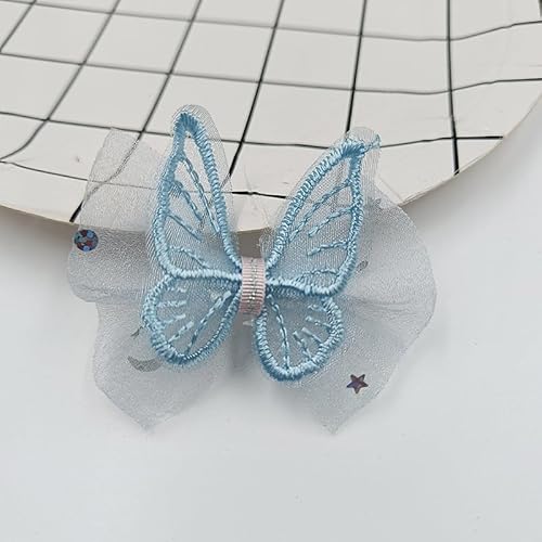 NingPower 20 Stück Bestickte Schmetterlings Schleifen 6cm Maschenschleife für Basteln, Nähen, Haarspangenherstellung, Bekleidungszubehör, Blau NingPower 20 Stück Bestickte Schmetterlings Schleifen 6cm Maschenschleife für Basteln, Nähen, Haarspangenherstellung, Bekleidungszubehör, Blau von NingPower
