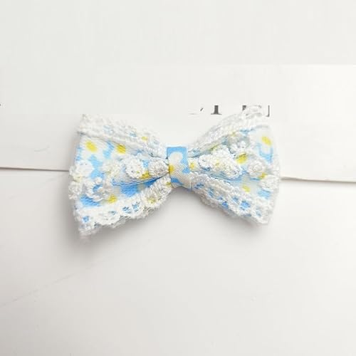 NingPower 20 Stück Französische Spitzen Schleifen Stoff Schleife mit Blumenmuster für Basteln, Nähen, Herstellen Von Haarspangen, Bekleidungszubehör, Blau NingPower 20 Stück Französische Spitzen Schleifen Stoff Schleife mit Blumenmuster für Basteln, Nähen, Herstellen Von Haarspangen, Bekleidungszubehör, Blau von NingPower