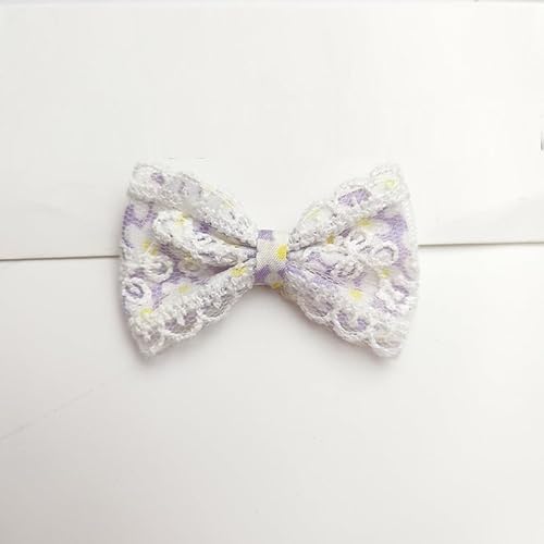 NingPower 20 Stück Französische Spitzen Schleifen Stoff Schleife mit Blumenmuster für Basteln, Nähen, Herstellen Von Haarspangen, Bekleidungszubehör, Lila NingPower 20 Stück Französische Spitzen Schleifen Stoff Schleife mit Blumenmuster für Basteln, Nähen, Herstellen Von Haarspangen, Bekleidungszubehör, Lila von NingPower