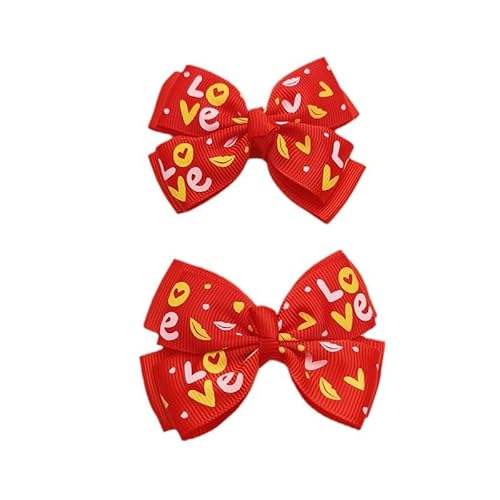 NingPower 20 Stück Gestreifte Schleifen mit Alphabet Love Herzmuster, 8cm Schleife für Basteln, Nähen, Herstellen Von Haarspangen, Bekleidungszubehör, Rot NingPower 20 Stück Gestreifte Schleifen mit Alphabet Love Herzmuster, 8cm Schleife für Basteln, Nähen, Herstellen Von Haarspangen, Bekleidungszubehör, Rot von NingPower