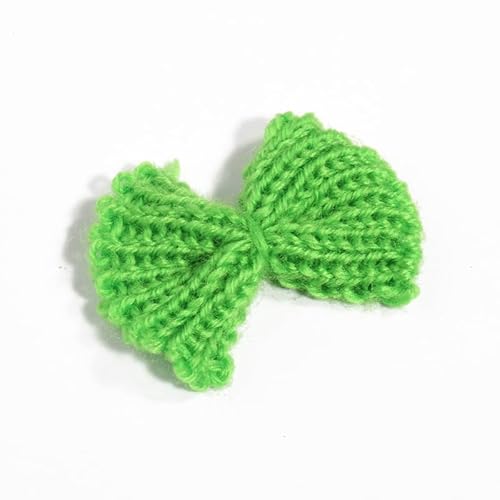 NingPower 20 Stück Gestrickte Schleifen 5cm, Kleiner Schleife für Basteln, Nähen, Haarspangenherstellung, Bekleidungszubehör, Grün NingPower 20 Stück Gestrickte Schleifen 5cm, Kleiner Schleife für Basteln, Nähen, Haarspangenherstellung, Bekleidungszubehör, Grün von NingPower