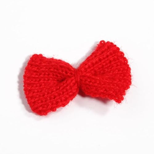 NingPower 20 Stück Gestrickte Schleifen 5cm, Kleiner Schleife für Basteln, Nähen, Haarspangenherstellung, Bekleidungszubehör, Rot NingPower 20 Stück Gestrickte Schleifen 5cm, Kleiner Schleife für Basteln, Nähen, Haarspangenherstellung, Bekleidungszubehör, Rot von NingPower