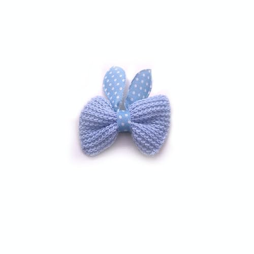 NingPower 20 Stück Gestrickte Schleifen Hasenohren Schleife für Basteln, Nähen, Haarspangenherstellung, Bekleidungszubehör, Blau NingPower 20 Stück Gestrickte Schleifen Hasenohren Schleife für Basteln, Nähen, Haarspangenherstellung, Bekleidungszubehör, Blau von NingPower