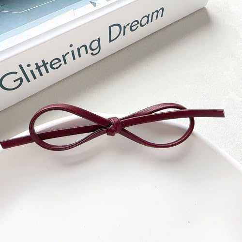 NingPower 20 Stück Kunstleder Schleifen, 10cm Schleife für Basteln, Nähen, Haarspangenherstellung, Bekleidungszubehör, Dunkelrot NingPower 20 Stück Kunstleder Schleifen, 10cm Schleife für Basteln, Nähen, Haarspangenherstellung, Bekleidungszubehör, Dunkelrot von NingPower