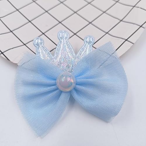 NingPower 20 Stück Netz Schleifen Kronen Schleife für Basteln, Nähen, Haarspangenherstellung, Bekleidungszubehör, Blau NingPower 20 Stück Netz Schleifen Kronen Schleife für Basteln, Nähen, Haarspangenherstellung, Bekleidungszubehör, Blau von NingPower