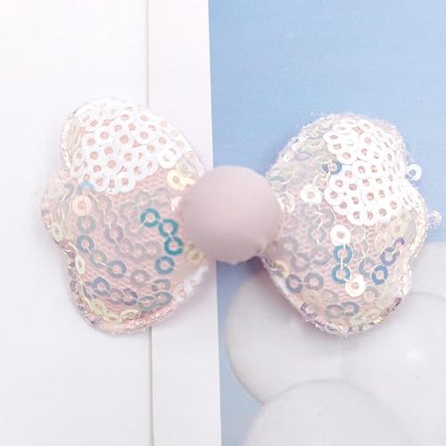 NingPower 20 Stück Pailletten Schleifen 6cm Schleife für Basteln, Nähen, Haarspangenherstellung, Bekleidungszubehör von NingPower
