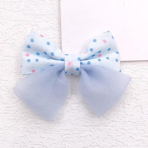 NingPower 20 Stück Runde Schleifen mit Punktemuster, 5cm Schleife für Basteln, Nähen, Herstellen Von Haarspangen, Bekleidungszubehör, Blau NingPower 20 Stück Runde Schleifen mit Punktemuster, 5cm Schleife für Basteln, Nähen, Herstellen Von Haarspangen, Bekleidungszubehör, Blau von NingPower