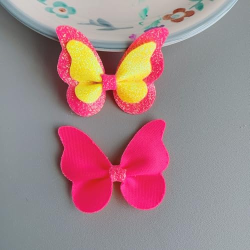 NingPower 20 Stück Schleifen In Schmetterlingsform, Doppellagiger Schleife für Basteln, Nähen, Herstellen Von Haarspangen, Bekleidungszubehör, Gelb NingPower 20 Stück Schleifen In Schmetterlingsform, Doppellagiger Schleife für Basteln, Nähen, Herstellen Von Haarspangen, Bekleidungszubehör, Gelb von NingPower