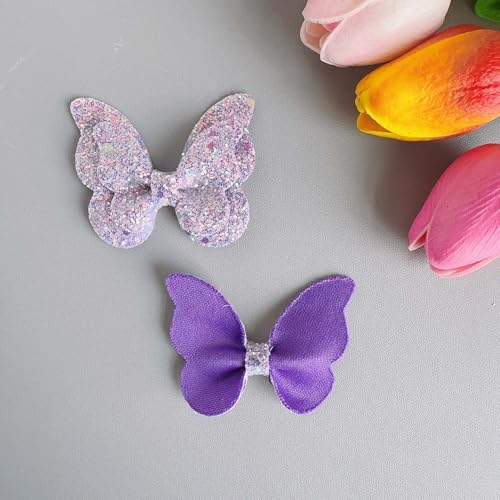 NingPower 20 Stück Schleifen In Schmetterlingsform, Glänzender Schleife für Basteln, Nähen, Herstellen Von Haarspangen, Bekleidungszubehör, Lila NingPower 20 Stück Schleifen In Schmetterlingsform, Glänzender Schleife für Basteln, Nähen, Herstellen Von Haarspangen, Bekleidungszubehör, Lila von NingPower