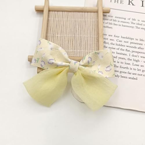 NingPower 20 Stück Schleifen mit Blumenmuster, 7cm Großer Netz Schleife für Basteln, Nähen, Herstellen Von Haarspangen, Bekleidungszubehör, Gelb NingPower 20 Stück Schleifen mit Blumenmuster, 7cm Großer Netz Schleife für Basteln, Nähen, Herstellen Von Haarspangen, Bekleidungszubehör, Gelb von NingPower