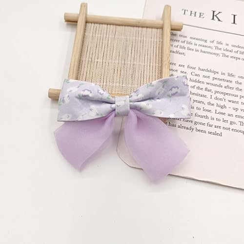 NingPower 20 Stück Schleifen mit Blumenmuster, 7cm Großer Netz Schleife für Basteln, Nähen, Herstellen Von Haarspangen, Bekleidungszubehör, Lila NingPower 20 Stück Schleifen mit Blumenmuster, 7cm Großer Netz Schleife für Basteln, Nähen, Herstellen Von Haarspangen, Bekleidungszubehör, Lila von NingPower