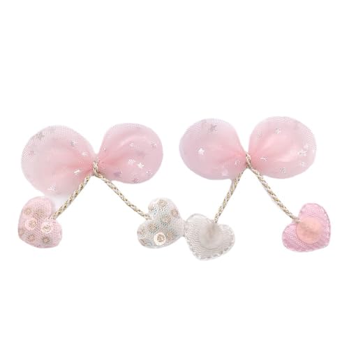 NingPower 20 Stück Schleifen mit Herzanhänger, Netz Schleife für Basteln, Nähen, Herstellen Von Haarspangen, Bekleidungszubehör, Rosa NingPower 20 Stück Schleifen mit Herzanhänger, Netz Schleife für Basteln, Nähen, Herstellen Von Haarspangen, Bekleidungszubehör, Rosa von NingPower