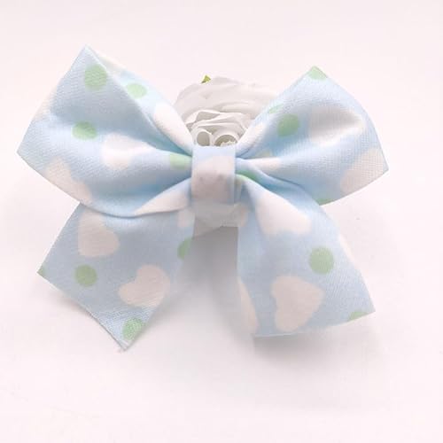 NingPower 20 Stück Schleifen mit Herzmuster, 7cm Schleife für Basteln, Nähen, Herstellen Von Haarspangen, Bekleidungszubehör, Blau NingPower 20 Stück Schleifen mit Herzmuster, 7cm Schleife für Basteln, Nähen, Herstellen Von Haarspangen, Bekleidungszubehör, Blau von NingPower