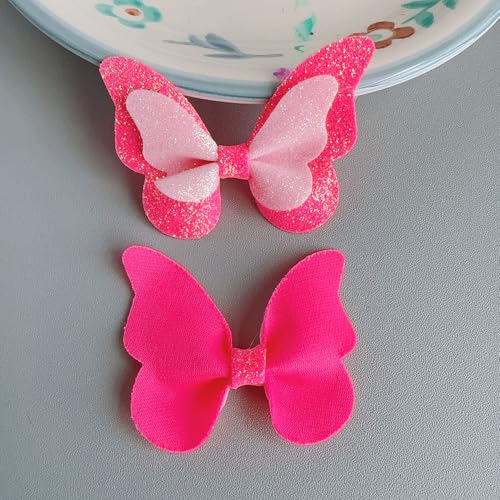 NingPower 20 Stück Schmetterlingsförmige Schleifen Doppellagiger Schleife für Basteln, Nähen, Herstellen Von Haarspangen, Bekleidungszubehör, Rosarot NingPower 20 Stück Schmetterlingsförmige Schleifen Doppellagiger Schleife für Basteln, Nähen, Herstellen Von Haarspangen, Bekleidungszubehör, Rosarot von NingPower