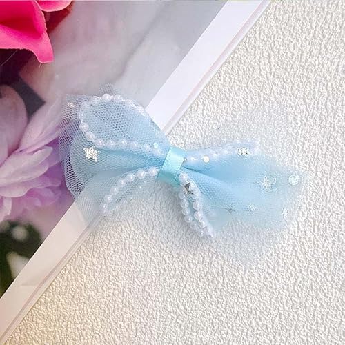 NingPower 20 Stück Stern Netz Schleifen Perlenketten Schleife für Basteln, Nähen, Haarspangenherstellung, Bekleidungszubehör, Blau NingPower 20 Stück Stern Netz Schleifen Perlenketten Schleife für Basteln, Nähen, Haarspangenherstellung, Bekleidungszubehör, Blau von NingPower