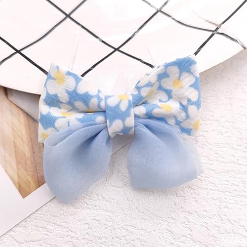 NingPower 20 Stück Stoff Schleifen mit Blumenmuster, 5cm Schleife für Basteln, Nähen, Herstellen Von Haarspangen, Bekleidungszubehör, Blau NingPower 20 Stück Stoff Schleifen mit Blumenmuster, 5cm Schleife für Basteln, Nähen, Herstellen Von Haarspangen, Bekleidungszubehör, Blau von NingPower