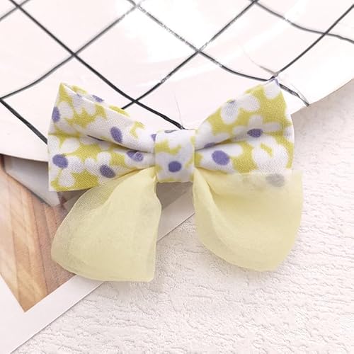 NingPower 20 Stück Stoff Schleifen mit Blumenmuster, 5cm Schleife für Basteln, Nähen, Herstellen Von Haarspangen, Bekleidungszubehör, Gelb NingPower 20 Stück Stoff Schleifen mit Blumenmuster, 5cm Schleife für Basteln, Nähen, Herstellen Von Haarspangen, Bekleidungszubehör, Gelb von NingPower