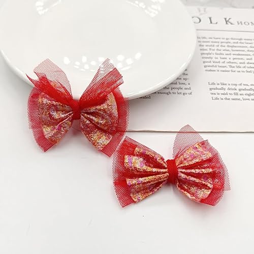 NingPower 20 Stück Süße Schleifen 7cm, Maschenschleife für Basteln, Nähen, Haarspangenherstellung, Bekleidungszubehör, Rot NingPower 20 Stück Süße Schleifen 7cm, Maschenschleife für Basteln, Nähen, Haarspangenherstellung, Bekleidungszubehör, Rot von NingPower