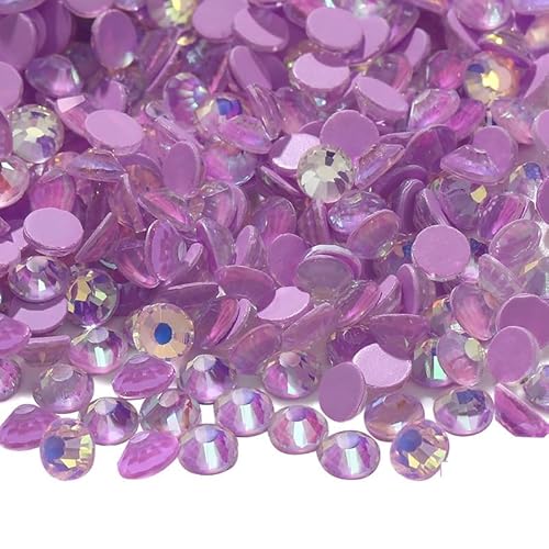 NingPower 2880 Stück Runde Glas Strasssteine Flache Rückseite Künstlicher Kristall Edelsteine, Geeignet für Kunsthandwerk Projekte, Aufnähen, Lila, 3mm von NingPower
