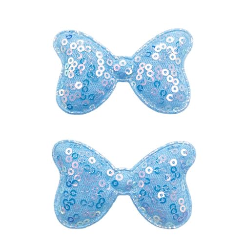 NingPower 30 Stück Pailletten Schleifen Süßer Schleife für Basteln, Nähen, Haarspangenherstellung, Bekleidungszubehör, Blau NingPower 30 Stück Pailletten Schleifen Süßer Schleife für Basteln, Nähen, Haarspangenherstellung, Bekleidungszubehör, Blau von NingPower
