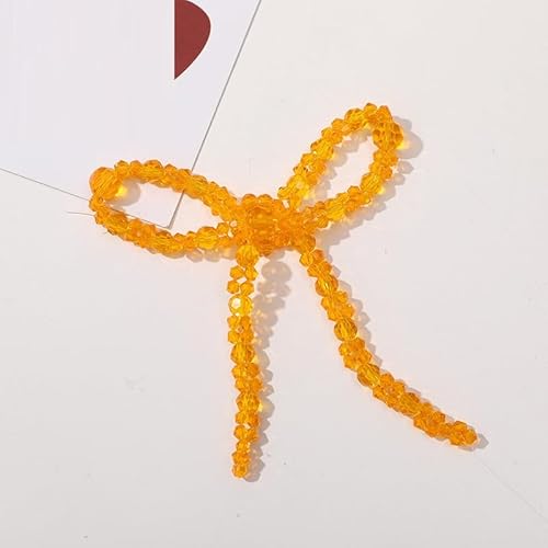 NingPower 4 Stück Aus Kristallperlen Gewebte Schleifen, Modische Schleife für Basteln, Nähen, Herstellen Von Haarspangen, Bekleidungszubehör, Orange NingPower 4 Stück Aus Kristallperlen Gewebte Schleifen, Modische Schleife für Basteln, Nähen, Herstellen Von Haarspangen, Bekleidungszubehör, Orange von NingPower