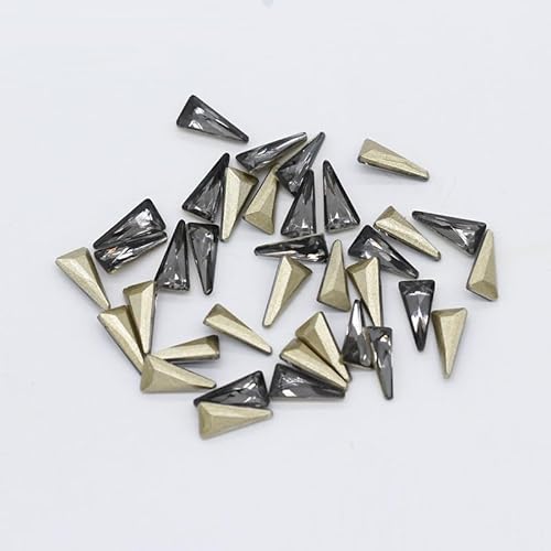 NingPower 40 Stück Dreieckige Strasssteine Flache Rückseite Künstlicher Kristallstein, Geeignet für Kunsthandwerk Projekte, Aufnähen, Dunkelgrau, 4mm X 8mm NingPower 40 Stück Dreieckige Strasssteine Flache Rückseite Künstlicher Kristallstein, Geeignet für Kunsthandwerk Projekte, Aufnähen, Dunkelgrau, 4mm X 8mm von NingPower