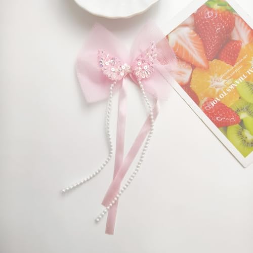 NingPower 50 Stück Doppellagige Mesh Paillettenflügel Schleifen Perlenband Schleife für Basteln, Nähen, Herstellen Von Haarspangen, Bekleidungszubehör, Rosa NingPower 50 Stück Doppellagige Mesh Paillettenflügel Schleifen Perlenband Schleife für Basteln, Nähen, Herstellen Von Haarspangen, Bekleidungszubehör, Rosa von NingPower