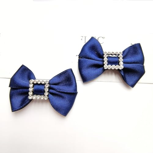 NingPower 50 Stück Quadratische Strass Schleifen Vintage Französischer Schleife für Basteln, Nähen, Haarspangenherstellung, Bekleidungsaccessoires, Dunkelblau NingPower 50 Stück Quadratische Strass Schleifen Vintage Französischer Schleife für Basteln, Nähen, Haarspangenherstellung, Bekleidungsaccessoires, Dunkelblau von NingPower