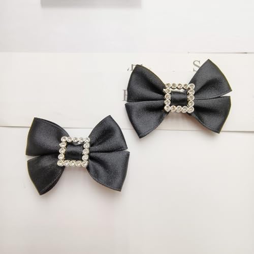 NingPower 50 Stück Quadratische Strass Schleifen Vintage Französischer Schleife für Basteln, Nähen, Haarspangenherstellung, Bekleidungszubehör, Schwarz NingPower 50 Stück Quadratische Strass Schleifen Vintage Französischer Schleife für Basteln, Nähen, Haarspangenherstellung, Bekleidungszubehör, Schwarz von NingPower
