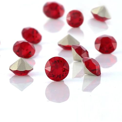 NingPower 50 Stück Rote Runde Glas Strasssteine Spitze Unterseite Künstliche Kristallsteine für Kunsthandwerksprojekte, Nähzubehör, 4mm NingPower 50 Stück Rote Runde Glas Strasssteine Spitze Unterseite Künstliche Kristallsteine für Kunsthandwerksprojekte, Nähzubehör, 4mm von NingPower