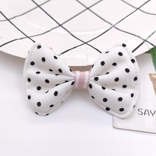NingPower 50 Stück Runde Schleifen mit Punktemuster, 6cm Schleife für Basteln, Nähen, Herstellen Von Haarspangen, Bekleidungszubehör, Weiß NingPower 50 Stück Runde Schleifen mit Punktemuster, 6cm Schleife für Basteln, Nähen, Herstellen Von Haarspangen, Bekleidungszubehör, Weiß von NingPower