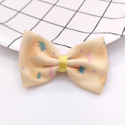NingPower 50 Stück Schleifen mit Erdbeermuster, 6cm Schleife für Basteln, Nähen, Herstellen Von Haarspangen, Bekleidungszubehör, Gelb NingPower 50 Stück Schleifen mit Erdbeermuster, 6cm Schleife für Basteln, Nähen, Herstellen Von Haarspangen, Bekleidungszubehör, Gelb von NingPower