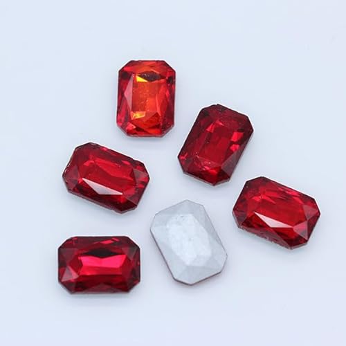 NingPower 80 Stück Achteckige Rechteckige Strasssteine Mehrere Facetten Spitze Unterseite Künstlicher Kristall Edelsteine, Geeignet für Kunsthandwerk Projekte, Aufnähen, Rot, 10mm X 14mm NingPower 80 Stück Achteckige Rechteckige Strasssteine Mehrere Facetten Spitze Unterseite Künstlicher Kristall Edelsteine, Geeignet für Kunsthandwerk Projekte, Aufnähen, Rot, 10mm X 14mm von NingPower