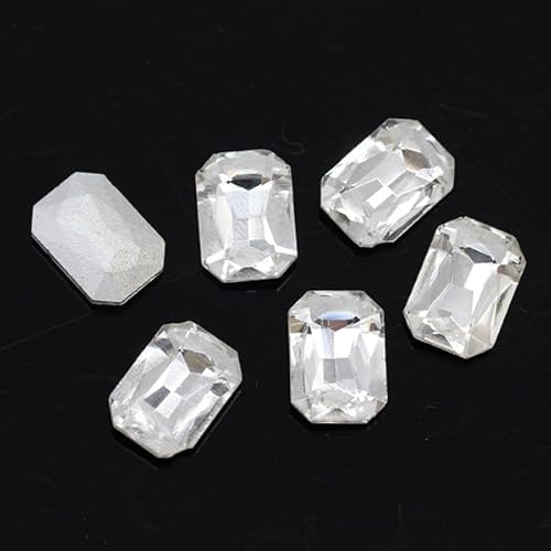 NingPower 80 Stück Achteckige Rechteckige Strasssteine Mehrere Facetten Spitze Unterseite Künstlicher Kristall Edelsteine, Geeignet für Kunsthandwerk Projekte, Aufnähen, Weiß, 6mm X 8mm NingPower 80 Stück Achteckige Rechteckige Strasssteine Mehrere Facetten Spitze Unterseite Künstlicher Kristall Edelsteine, Geeignet für Kunsthandwerk Projekte, Aufnähen, Weiß, 6mm X 8mm von NingPower