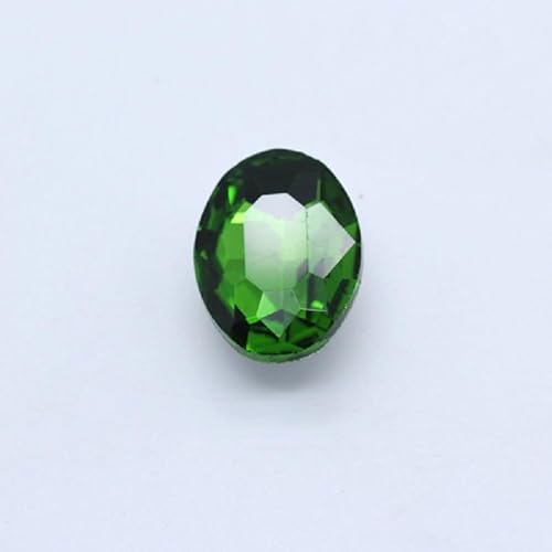 NingPower 80 Stück Ovale Strasssteine Mehrere Facetten Spitze Unterseite Künstlicher Kristall Edelsteine, Geeignet für Kunsthandwerk Projekte, Aufnähen, 10mm X 14mm, Dunkelgrün von NingPower