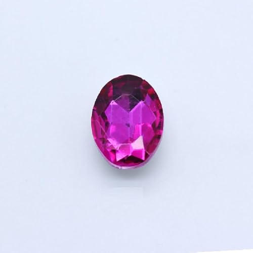 NingPower 80 Stück Ovale Strasssteine Mehrere Facetten Spitze Unterseite Künstlicher Kristall Edelsteine, Geeignet für Kunsthandwerk Projekte, Aufnähen, 10mm X 14mm, Rosenrot von NingPower