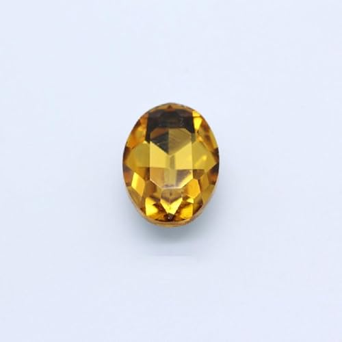 NingPower 80 Stück Ovale Strasssteine Mehrere Facetten Spitze Unterseite Künstlicher Kristall Edelsteine, Geeignet für Kunsthandwerk Projekte, Aufnähen, 6mm X 8mm, Goldgelb von NingPower