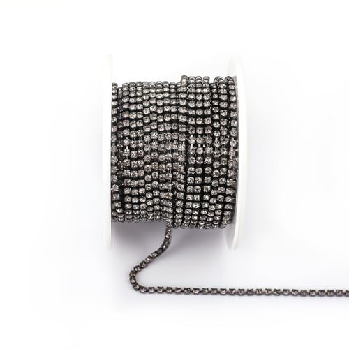 NingPower 9m Lange Strass Krallenkette, Künstlicher Glaskristall Geeignet für Kunsthandwerk Projekte, Bekleidungszubehör, 3mm von NingPower