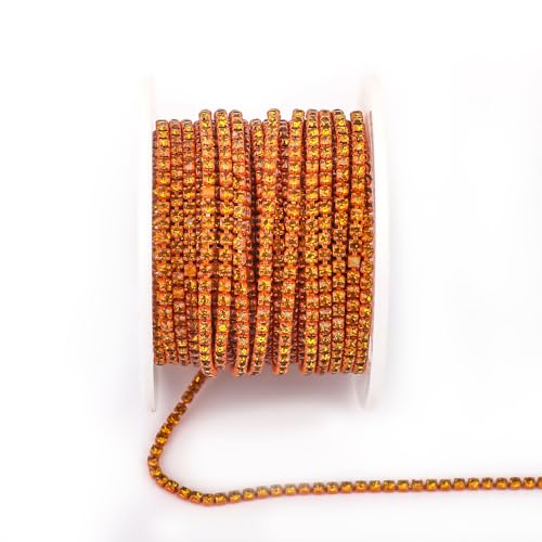 NingPower 9m Lange Strass Krallenkette, Künstlicher Glaskristall Geeignet für Kunsthandwerk Projekte, Bekleidungszubehör, 3mm von NingPower