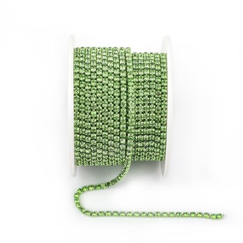 NingPower 9m Lange Strass Krallenkette, Künstlicher Glaskristall Geeignet für Kunsthandwerk Projekte, Bekleidungszubehör, Grün, 2,5mm NingPower 9m Lange Strass Krallenkette, Künstlicher Glaskristall Geeignet für Kunsthandwerk Projekte, Bekleidungszubehör, Grün, 2,5mm von NingPower
