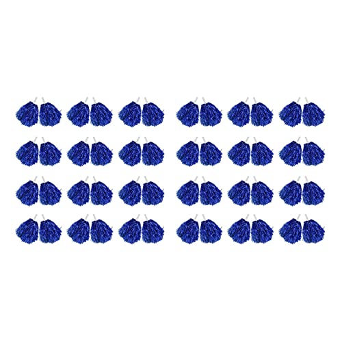 Niniang 48 Stück Pompons Pompons aus Metallfolie mit Griff aus Kunststoff, Blau von Niniang