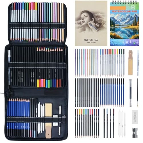 Ninonly 75PC Zeichen Zeichenstifte Professionell Set 75Pcs Zeichenstift Set mit Skizzenbleistift, Graphitstift, Kohlestift, Farbstift, Skizzenbuch, Zeichenzubehör Für Künstler, Anfänger Ninonly 75PC Zeichen Zeichenstifte Professionell Set 75Pcs Zeichenstift Set mit Skizzenbleistift, Graphitstift, Kohlestift, Farbstift, Skizzenbuch, Zeichenzubehör Für Künstler, Anfänger von Ninonly