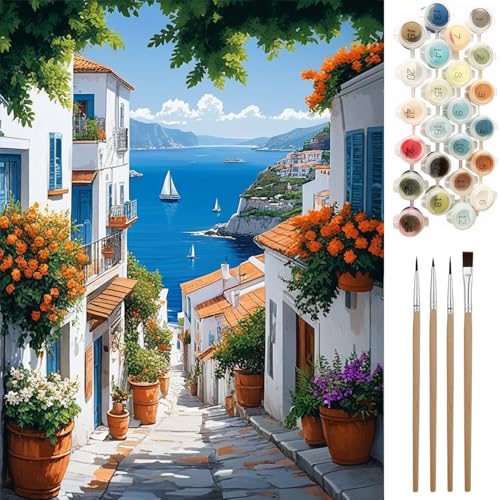Ninonly Malen nach Zahlen Erwachsene DIY Malen nach Zahlen Set ohne Rahmen inklusive Pinsel und Acrylfarben DIY Malen nach Zahlen für Home Wall Decor 40 x 50cm Stadt Ninonly Malen nach Zahlen Erwachsene DIY Malen nach Zahlen Set ohne Rahmen inklusive Pinsel und Acrylfarben DIY Malen nach Zahlen für Home Wall Decor 40 x 50cm Stadt von Ninonly