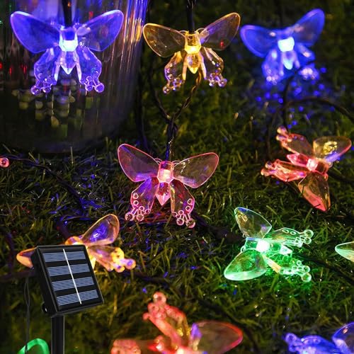 Ninonly Solar Lichterkette Aussen, 5m 20 LED Schmetterling Lichterkette Gartendeko für Draußen, 8 Modi Solarlichterkette Außen Wetterfest, Solarlampen Deko für Hochzeit Balkon Weihnachten Ninonly Solar Lichterkette Aussen, 5m 20 LED Schmetterling Lichterkette Gartendeko für Draußen, 8 Modi Solarlichterkette Außen Wetterfest, Solarlampen Deko für Hochzeit Balkon Weihnachten von Ninonly