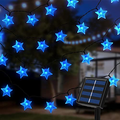 Ninonly Solar Lichterkette Aussen, 7m 50 LED Blaue Stern Solarlichterkette Wetterfest, 8 Modi Solarlichterkette Außen, Solarlampen für Weihnachtsdeko Hochzeit Garten Balkon Ninonly Solar Lichterkette Aussen, 7m 50 LED Blaue Stern Solarlichterkette Wetterfest, 8 Modi Solarlichterkette Außen, Solarlampen für Weihnachtsdeko Hochzeit Garten Balkon von Ninonly