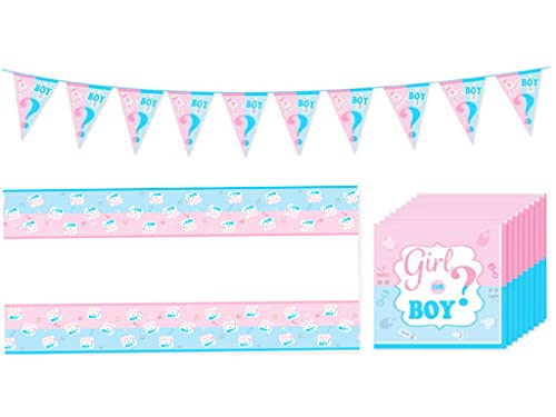 Niooce Partyzubehör für Jungen, Mädchen, Party, Gender Reveal, Dekoration, Servietten, Tischdecken, Banner, für Partyzubehör, Geburt Niooce Partyzubehör für Jungen, Mädchen, Party, Gender Reveal, Dekoration, Servietten, Tischdecken, Banner, für Partyzubehör, Geburt von dutis